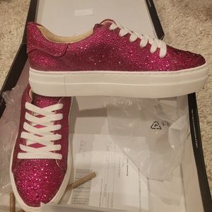 Betsey Johnson Kassie Sneakers 7 Rhinestone Pink